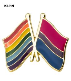 Bisexual pride Rainbow friendship Flag Lapel Pin Flag Badge Lapel Pins Badges Brooch XY05014266920