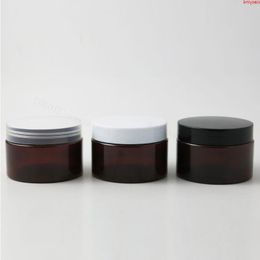 20 x 120g Amber PET Cream Jar 4oz Brown Make Up Bottle with plastic lids Cosmetic Containershigh qualtity Jlwpv