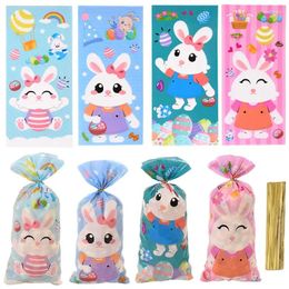 Gift Wrap 50/100pcs Easter Egg Bag Cartoon Style Cute Cookie Candy Popcorn Wrapping Party Packing2024