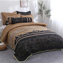 Bedding Sets Patchwork Quilt Set 6pcs Frosted Fabric Cotton Filled Pillow Case Machine Washable Comfortable Home Textile