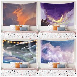 Tapestries Dream Ink Blue Sky Cloud Tapestry Bohemian Living Room Wall Cloth Decoration Items Painting