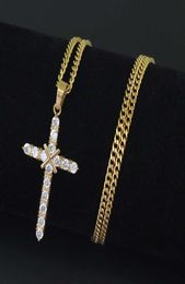 hip hop diamonds pendant necklaces for men women luxury necklace Stainless steel Cuban link chains Religion Christianity jewelry3225999
