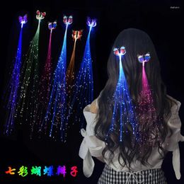Party Decoration 2 Pcs Glowing Hair Braid Led Glow Butterfly Neon In The Dark Christmas Light Halloween Favor