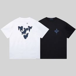 New Arrival 24ss Spring Summer Heavy Made Letter Graffiti Print T Shirt Men Women Tee Designer Tshirt 0514