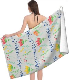 Towel Microfiber Beach Towels Oversized Sand Free Cute Flower Floral Grass For Adults Absorbent Quick Dry Pool