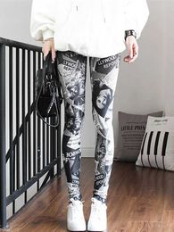 Women's Leggings CUHAKCI Leggings Women Colorful Digital Print Sexy Leggings Stretch Workout Push Up Trousers Fitness Pants Y240508