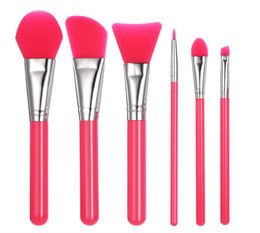 6pcs Silicone Makeup Brushes Set Facial Mask Foundation Eyeshadow Eyebrow Brush Flectional Brush Head Cosmetic Make Up Brush Tools4811417