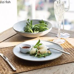 Plates Creative Stone Texture Ceramic Dinner Plate Restaurant Service Steak Dessert Sushi Specialty Tableware