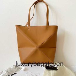 Loeiwe High end 10A TOP Luxury Designer Puzle bags for women Fold Deformation Geometry Tote Bag Folding Vegetable Basket Tote Bag Large Capacity Bag Handbag Original