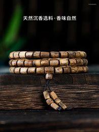 Strand Natural Hainan Yingge Lvqi Nan Agarwood Bracelet Barrel Beads Fidelity Old Materials Multi-Circle Female Men