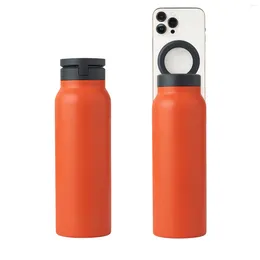 Water Bottles 24oz Creative Double-layer Magnetic Suction Phone Holder Sports Kettle Stainless Steel And Cold Insulation