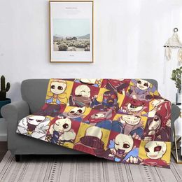 Blankets Anime Undertale Plaid Blanket Flannel Textile Decor Collage Games Multi-function Throw For Home Bedroom Bedding Throws