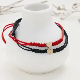 Link Bracelets 2Pcs/Set 7 Knots Red String Bracelet For Women Men Lucky Amulet Handmade Rope Friendship Couple Wristband Jewelry Gift