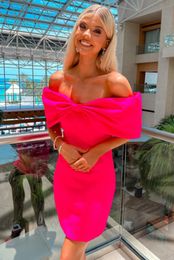 Hot Pink Cocktail Prom Dress Fuchsia Formal Party Gowns Second Reception Birthday Engagement Gowns Robe De Soiree Homecoming Dress 11