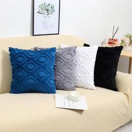 Pillow Case Zipper Soft Texture Plush Nordic Style Sofa Pillowcase Solid Home Bedroom Decoration Cover