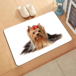 Carpets Britain Yorkshire Terrier Doormat 3D Decor Print Pet Carpet Soft Flannel Non-Slip Doormats For Bedroom Porch