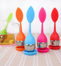 Creative Brief Silicon Tea Infuser Leaf Silicone Infuser with Food Grade Make Tea Bag Philtre Stainless Steel Tea Strainers3771597