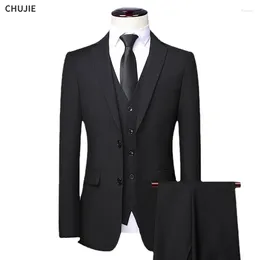 Men's Suits Men Suit For Wedding 3 Pieces 2 Sets Blazers Elegant Jackets Vest Pants Luxury Business Coats 2024 Formal Korean High Quality
