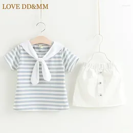 Clothing Sets LOVE DD&MM Girls Summer Navy Wind Striped Short Sleeve Tops Skirts Kids Baby Costume Clothes Party