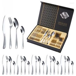 Dinnerware Sets Stainless Steel Tableware 24-piece El Steak Knife Fork Spoon Tea 4 Main Gift Box Set