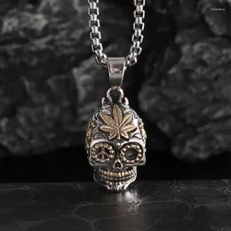 Pendant Necklaces Retro Fashion Hip-Hop Punk Golden Skull Necklace For Men And Women Personalized Chic Alternative Motorcycle Accessories