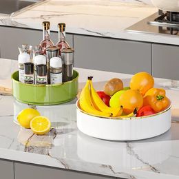 Storage Bottles Kitchen 360 Degree Rotating Cabinet Organizer Bathroom Cosmetic Turntable Tray Non-Slip Spice Round Rack Plate