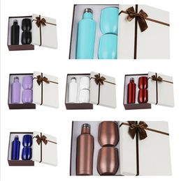 Sublimation Wine tumbler set 500ml mix Colours tea sets stainless steel double wall insulated with wine bottle two tumblers gift se7958757