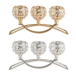 Candle Holders 3 Arms Crystal Candelabra Dining Table Decor Wedding Centerpiece