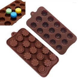 Baking Moulds 15 Cavity Silicone Flower Soap Fondant Chocolate Mould Cake Mold Ice Tray Accessories