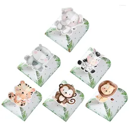 Gift Wrap 12pcs Paper Jungle Animals Candy Box Wedding Party Safari Birthday Baby Shower Chocolate Cookie Bag