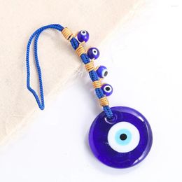 Decorative Figurines 1PC Turkish Blue Eye Pendant Simple Demon Car Hanging Keychain Mobile Phone Chain Ornament Accessories Artefact