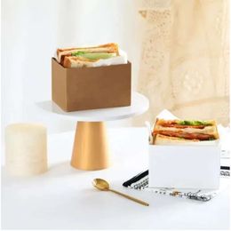 Box Hamburger Wrap Present Food Wrapping Oljesäker Cake Sand Bakery Brödfrukost Wrapper Paper For Wedding Party Supply Ping Per