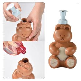 Liquid Soap Dispenser Cartoon Bear Foaming Refillable Pump Bottle Kitchen Plastic Containers For Cosmetic Shampoo Shower