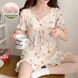 Home Clothing Summer Korean Style Floral Sweet Pyjama Set Woman Puff Short Sleeved Loungewear Female Flounce Kawaii Cute Shorts Pyjamas