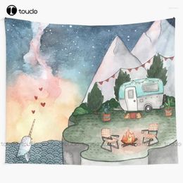 Tapestries Camper Night Sky Tapestry High Quality Wall Hanging For Living Room Bedroom Dorm Home Decor Covering
