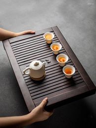 Tea Trays Rectangular Wood Chinese Serving Tray Table Water Storage Set Tool