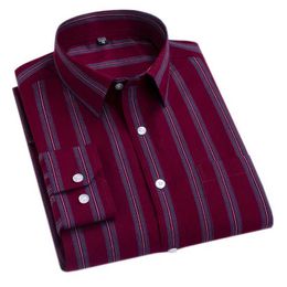 Men's Dress Shirts New Plaid Long Slve Dress Shirts For Man Cotton Classic Checked England Style Turn Down Collar M-8XL Mens Clothes Shirt Soft Y240514