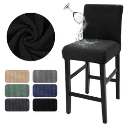 Chair Covers Waterproof Jacquard Bar Stool Cover Short Back Seat For Dining Room House Armchair Slipcover El Banquet Kitchen