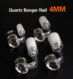 Real Quartz Banger 14mm 18mm 100 Quartz 4MM Domeless Nail Female Male 90 Degrees Quartz Banger Nail with wax jar7185884