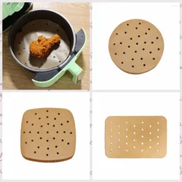 Baking Tools 100pcs Square Round Rectangular Air Fryer Paper With Holes Parchment Oil-proof Non-Stick