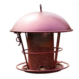 Other Bird Supplies Squirrel Proof Feeders Metal Wild Feeder With Hook 4 Feeding Ports Round Roof Design Hang Decoration Garden