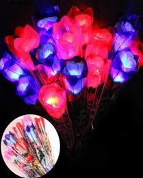 LED Light Up Rose Flower Glowing Valentines Day Wedding Decoration Fake Flowers Party Supplies Decorations simulation rose Sea Shi3344540