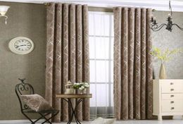Chenille jacquard Silver Blackout Curtain For Bedroom Modern Blind Fabric Grey Drapes for Living Room Window Custom size7997644