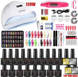 Nail Polish Manicure Set With LED Lamp Dryer for Art Semipermanent Acrylic Kit Extensions T2210242277936