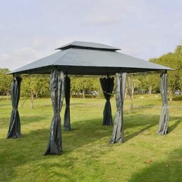 Tents and Shelters 10X 13 ceiling outdoor terrace shelter with curtains ventilated roof garden steel frame lawn backyard deck ceilingQ240511