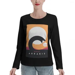 Women's Polos Dune 2024 Visit Arrakis Sandworm Long Sleeve T-Shirts Tops Blank T Shirts Oversized Plain For Women