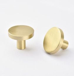 Gold Kitchen Cabinet Knobs Solid Brass Furniture Drawer Handles s Single Hole Dresser Knobs Cupboard Door Handle2243547