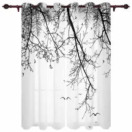 Curtain Branch Birds And Animals Modern Curtains For Living Room Home Decoration El Drapes Bedroom Fancy Window Treatments