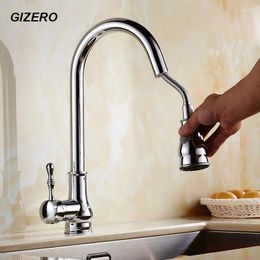 Kitchen Faucets Arrival Chrome Polished Pull Out Faucet And Cold Flexible Sink With Swivel Spout ZR655