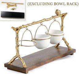 Decorative Figurines Christmas Snack Bowl Stand Cakes Dessert Rack Fruit Candy Plates Trays Gold Oak Branch Decor Home Accessories Tools